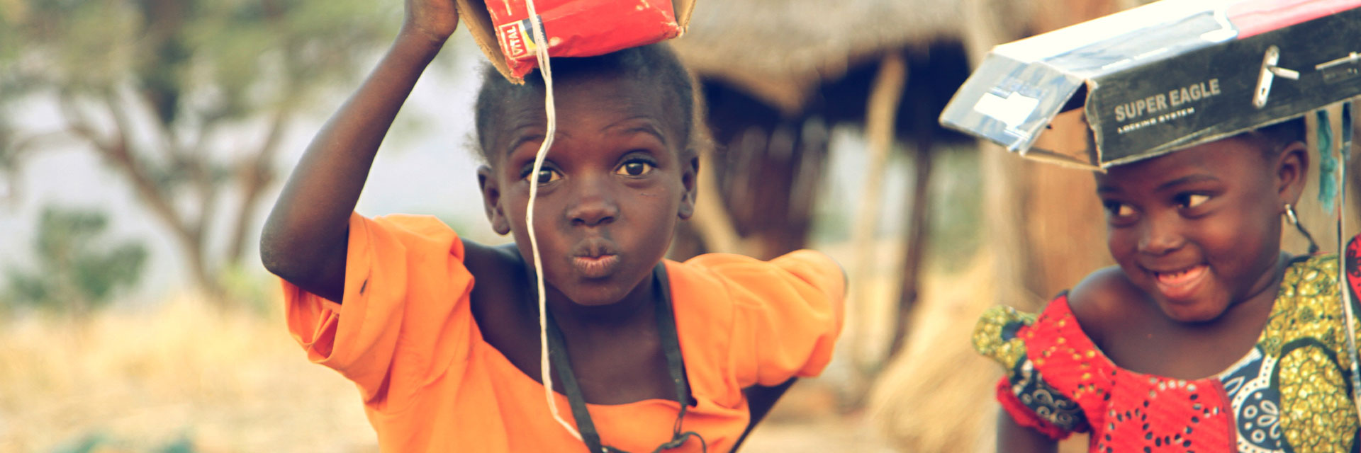 Two children in a street in Nigeria.