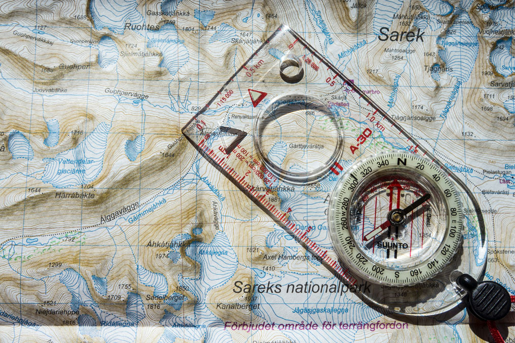 Kompass på karta