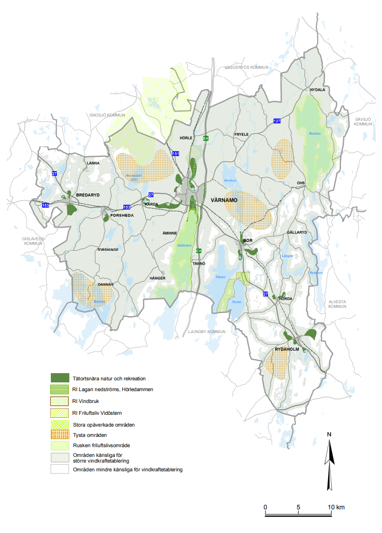 Illustratör: Värnamo kommun Mark- och vattenanvändningskarta Värnamo kommun