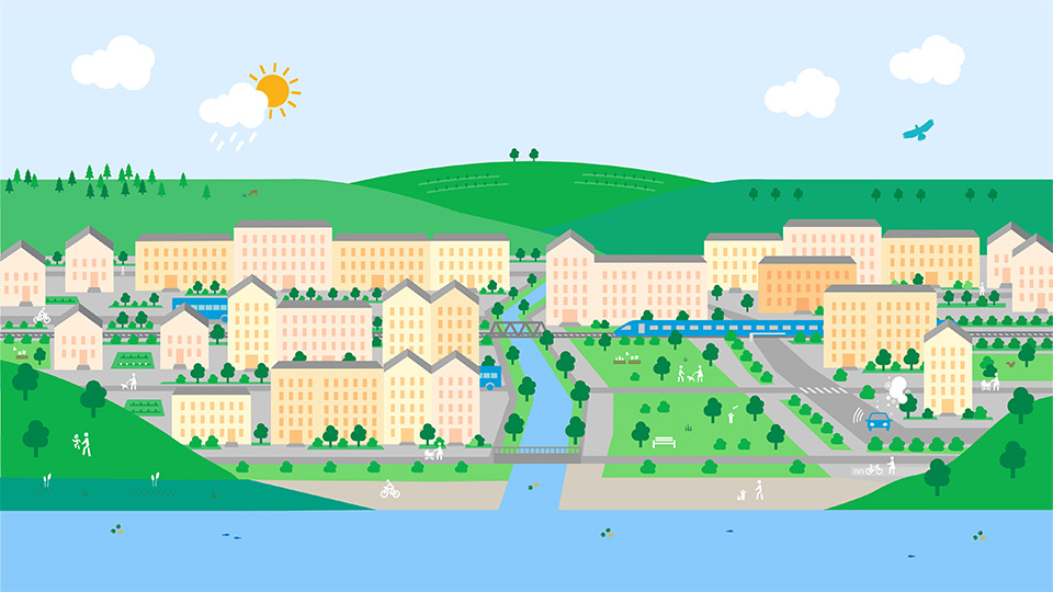 Illustration av en stad