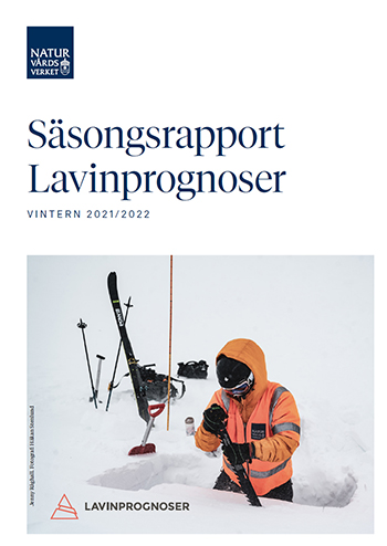 Omslagets framsida till Säsongsrapport Lavinprognoser.